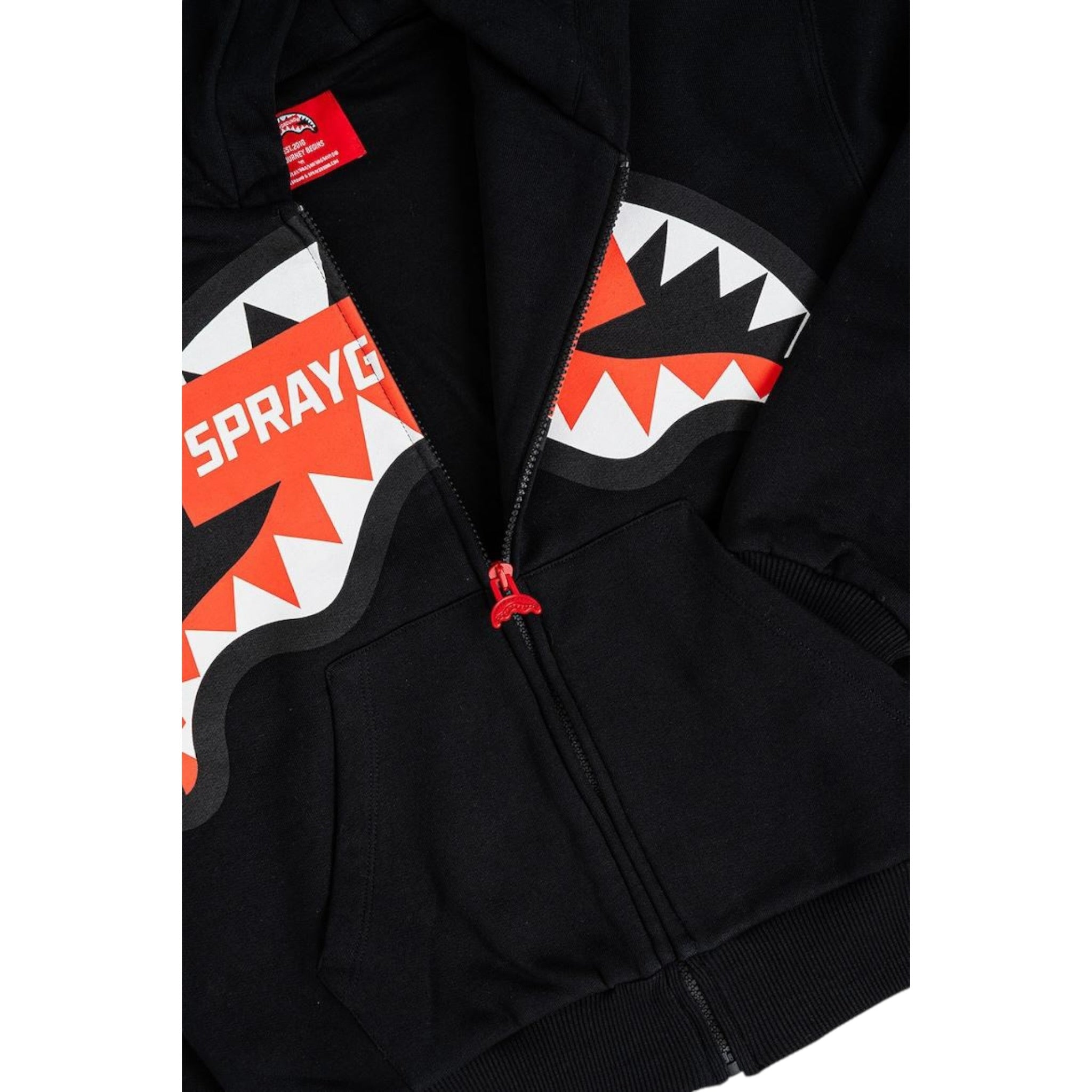Sprayground Felpa tinta unita con Zip E Cappuccio Nero per Bambino SPY1369GBLK NERO SPRAYGROUND 