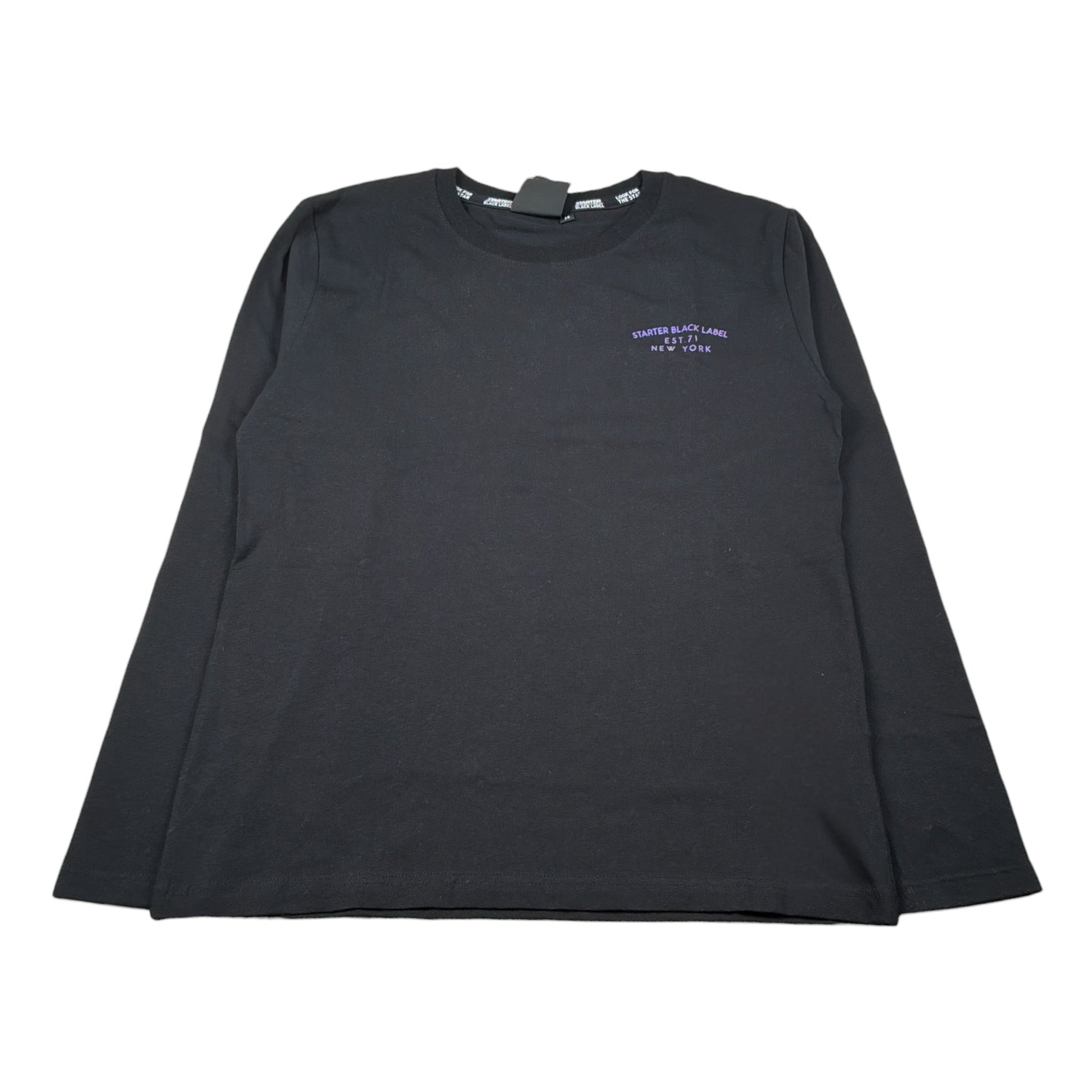 Starter Shirt Girocollo tinta unita con Logo Nero per Bambino 3288 NERO STARTER 