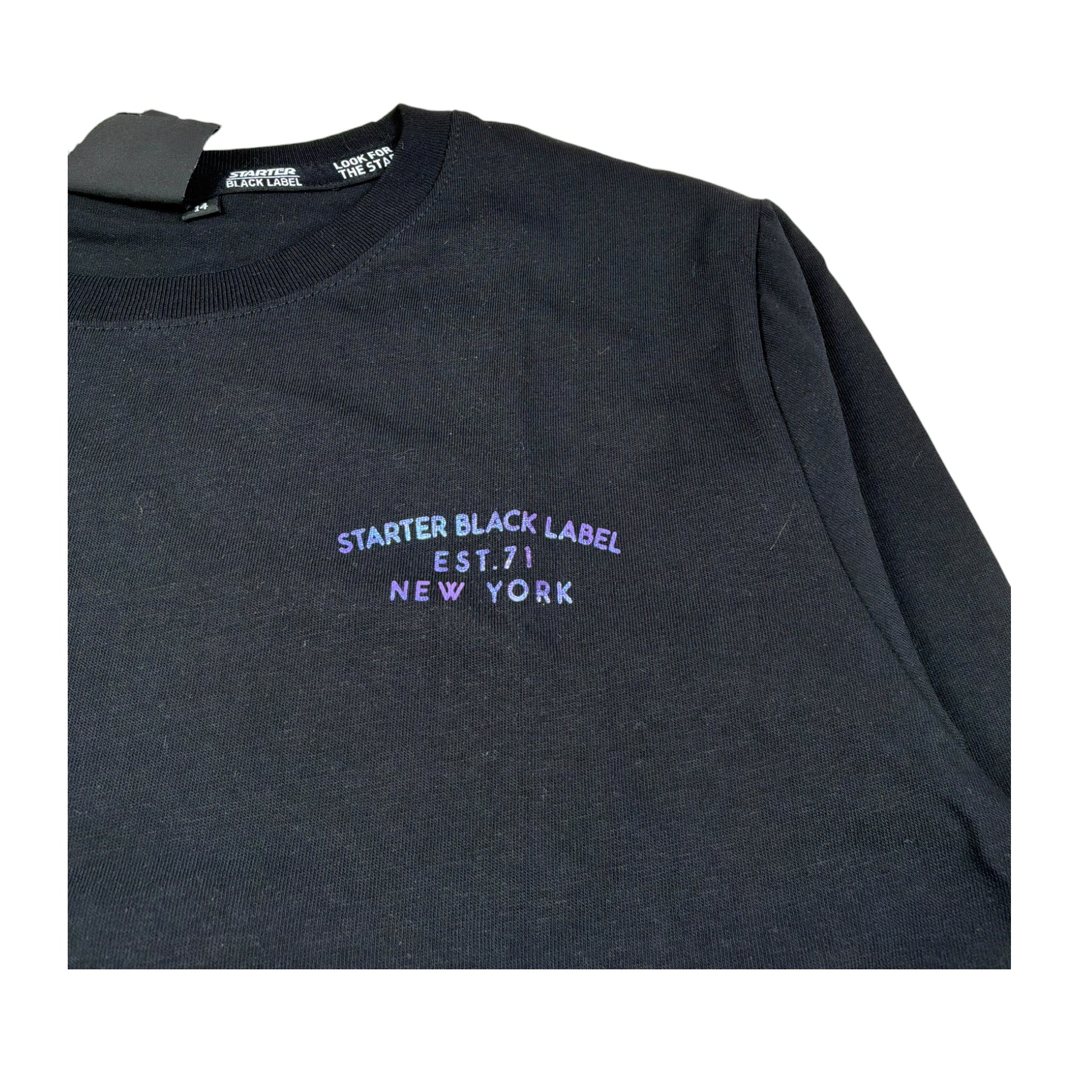 Starter Shirt Girocollo tinta unita con Logo Nero per Bambino 3288 NERO STARTER 