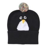 Stella Mccartney Cappello tinta unita con Pon Pon Nero per Neonato TT0557 NERO STELLA McCARTNEY 