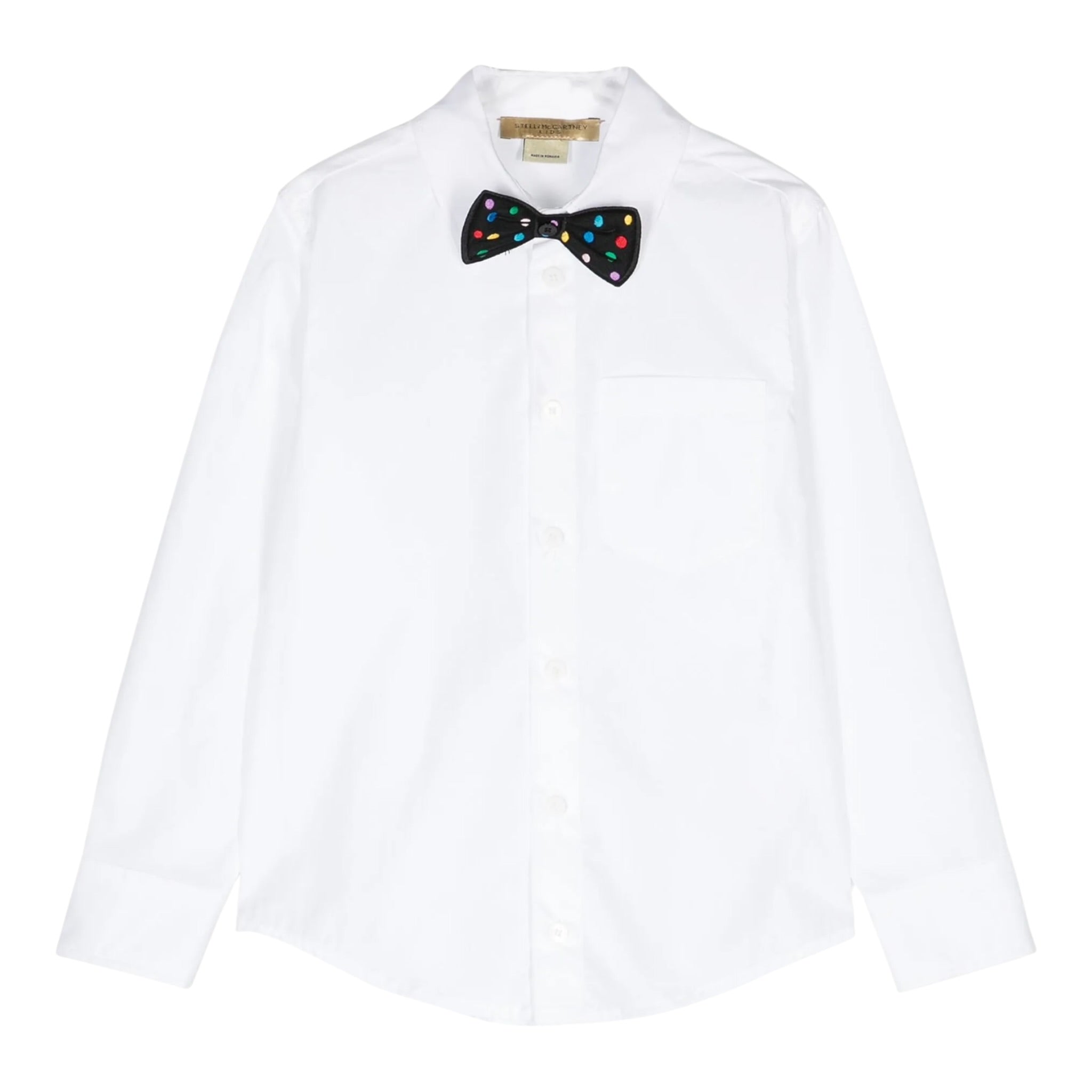 Stella Mccartney Camicia Manica Lunga tinta unita con Papillon Bianco per Bambino TV5P20 BIANCO STELLA McCARTNEY 