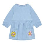 Stella Mccartney Abito Manica Lunga tinta unita con Stampa Azzurro per Neonata TX1020 AZZURRO STELLA McCARTNEY 