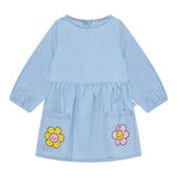Stella Mccartney Abito Manica Lunga tinta unita con Stampa Azzurro per Neonata TX1020 AZZURRO STELLA McCARTNEY 