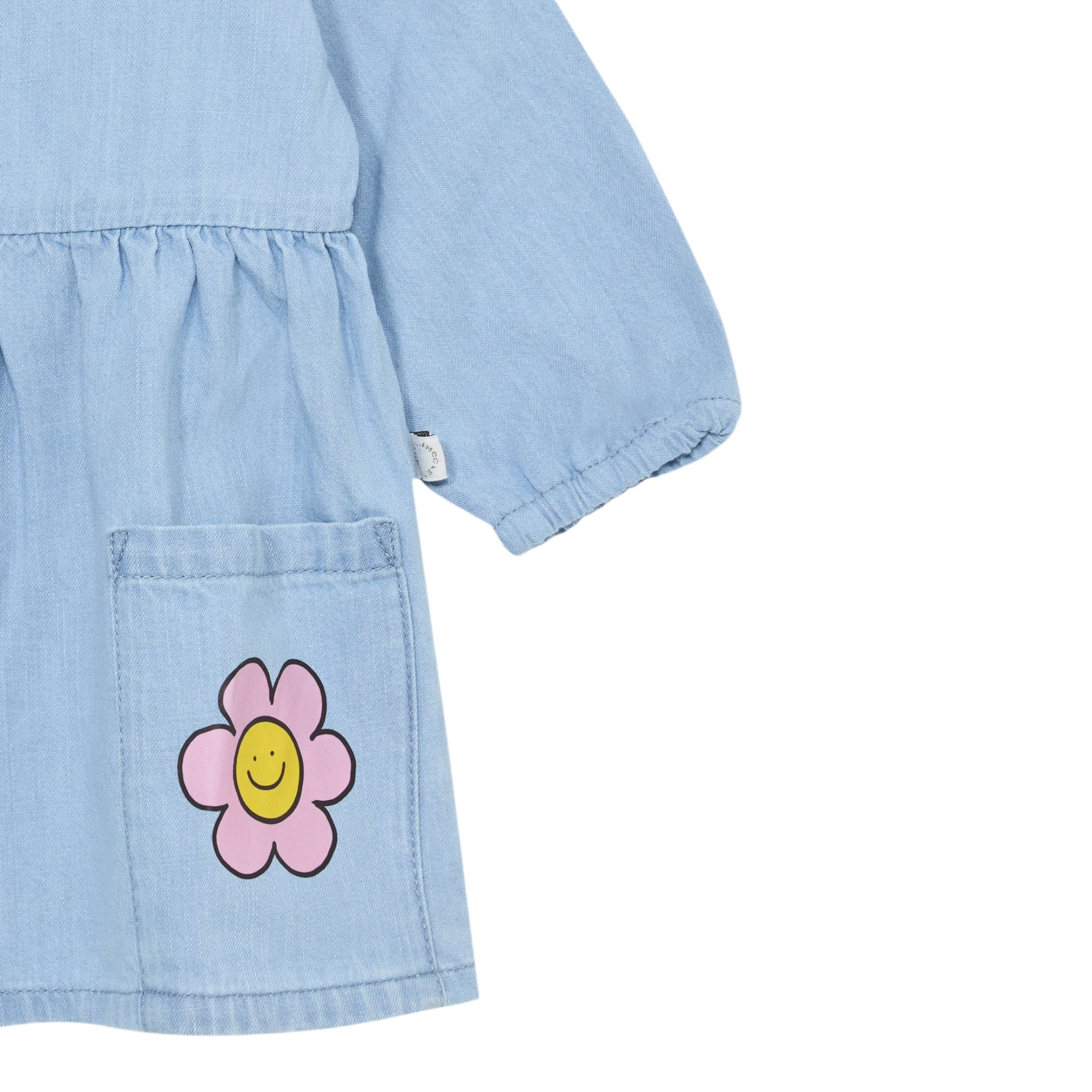 Stella Mccartney Abito Manica Lunga tinta unita con Stampa Azzurro per Neonata TX1020 AZZURRO STELLA McCARTNEY 