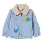 Stella Mccartney Giubbino In Denim tinta unita con Stampe Azzurro per Neonato TX2517 AZZURRO STELLA McCARTNEY 