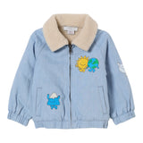 Stella Mccartney Giubbino In Denim tinta unita con Stampe Azzurro per Neonato TX2517 AZZURRO STELLA McCARTNEY 
