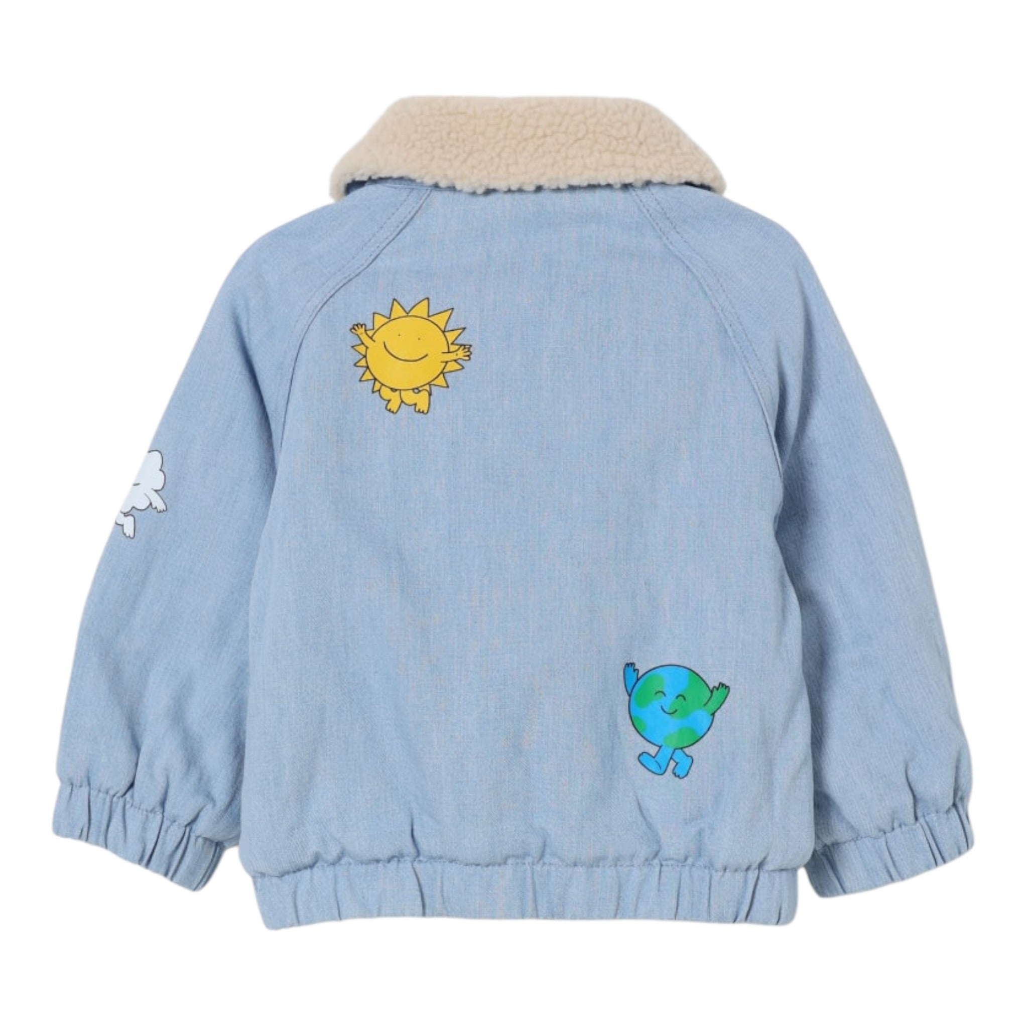 Stella Mccartney Giubbino In Denim tinta unita con Stampe Azzurro per Bambino TX2517J AZZURRO STELLA McCARTNEY 