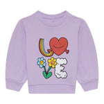 Stella Mccartney Felpa Chiusa Girocollo tinta unita con Stampa Lilla per Neonata TX4020 LILLA STELLA McCARTNEY 