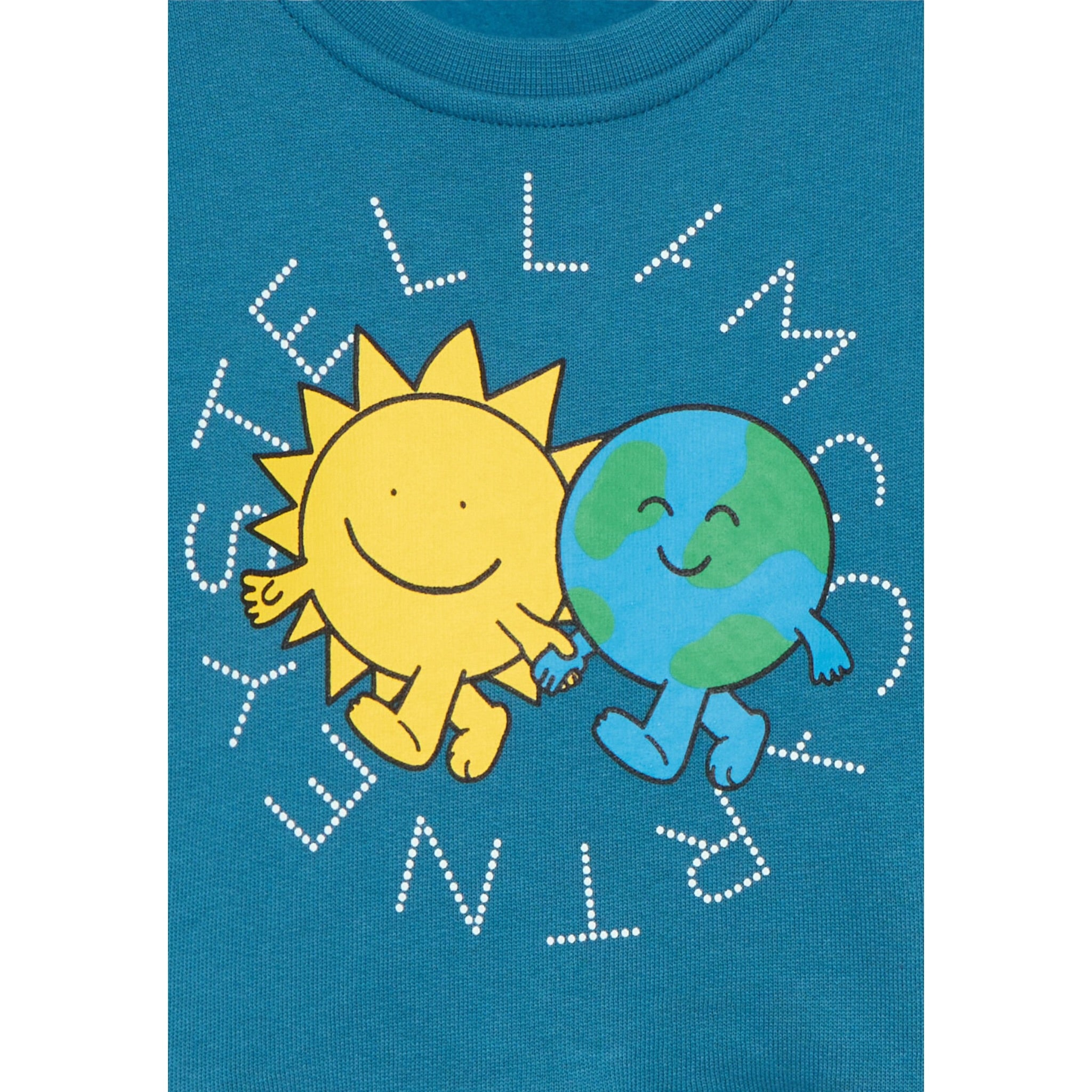 Stella Mccartney Felpa Chiusa Girocollo Tnta Unita con Stampa Azzurro per Neonato TX4520N AZZURRO STELLA McCARTNEY 