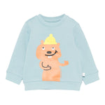 Stella Mccartney Felpa Chiusa Girocollo tinta unita con Stamoa Azzurro per Neonato TX4610 AZZURRO STELLA McCARTNEY 