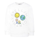 Stella Mccartney Felpa Chiusa Girocollo tinta unita con Stampe Panna per Bambina TX4A30 PANNA STELLA McCARTNEY 