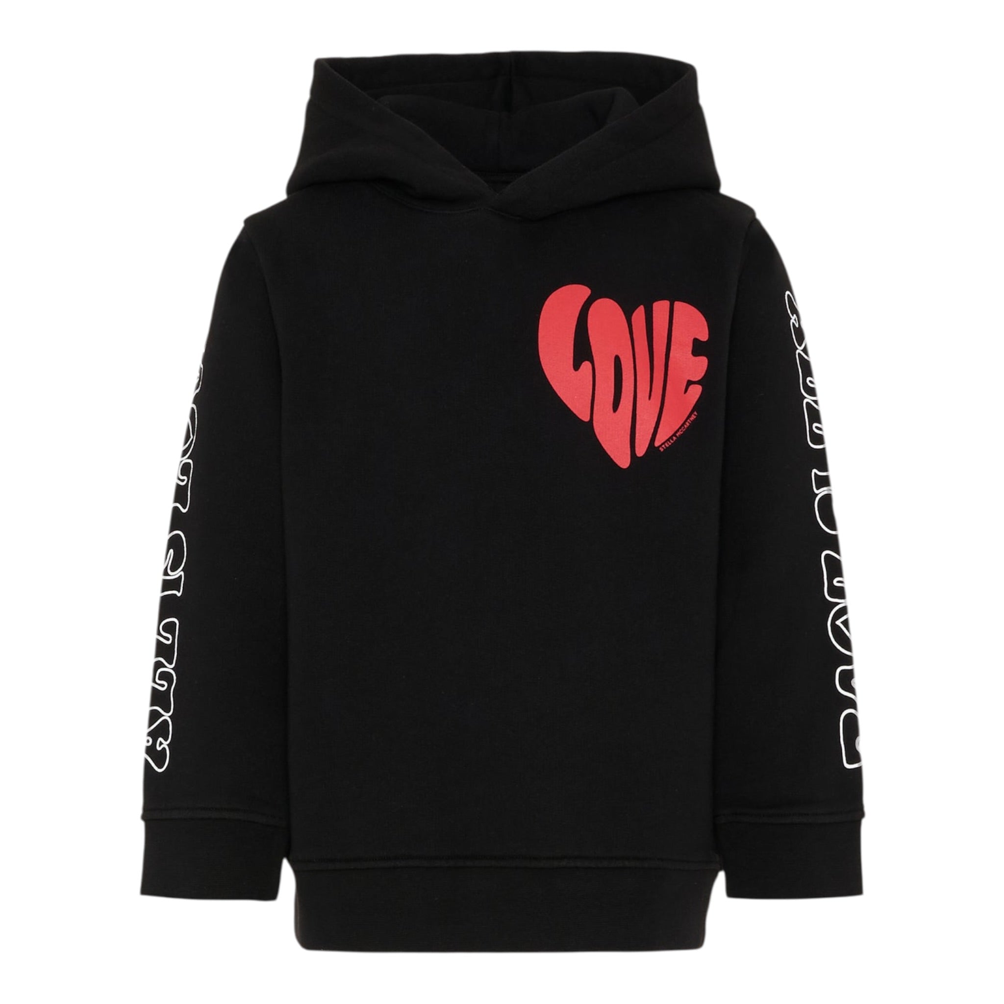 Stella Mccartney Felpa Chiusa con Cappuccio tinta unita con Logo Nero per Bambina TX4B90 NERO STELLA McCARTNEY 