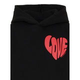 Stella Mccartney Felpa Chiusa con Cappuccio tinta unita con Logo Nero per Bambina TX4B90 NERO STELLA McCARTNEY 