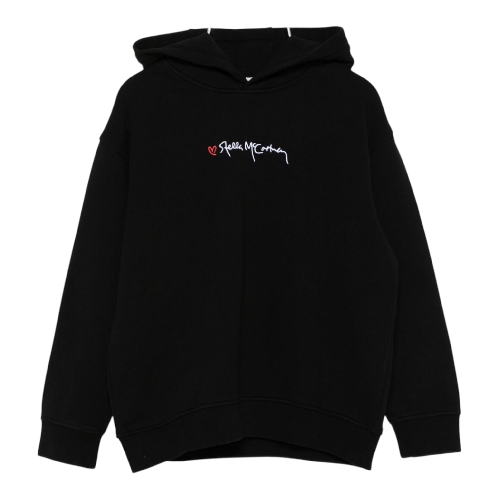 Stella Mccartney Felpa Chiusa con Cappuccio tinta unita con Logo Nero per Bambina TX4C40 NERO STELLA McCARTNEY 