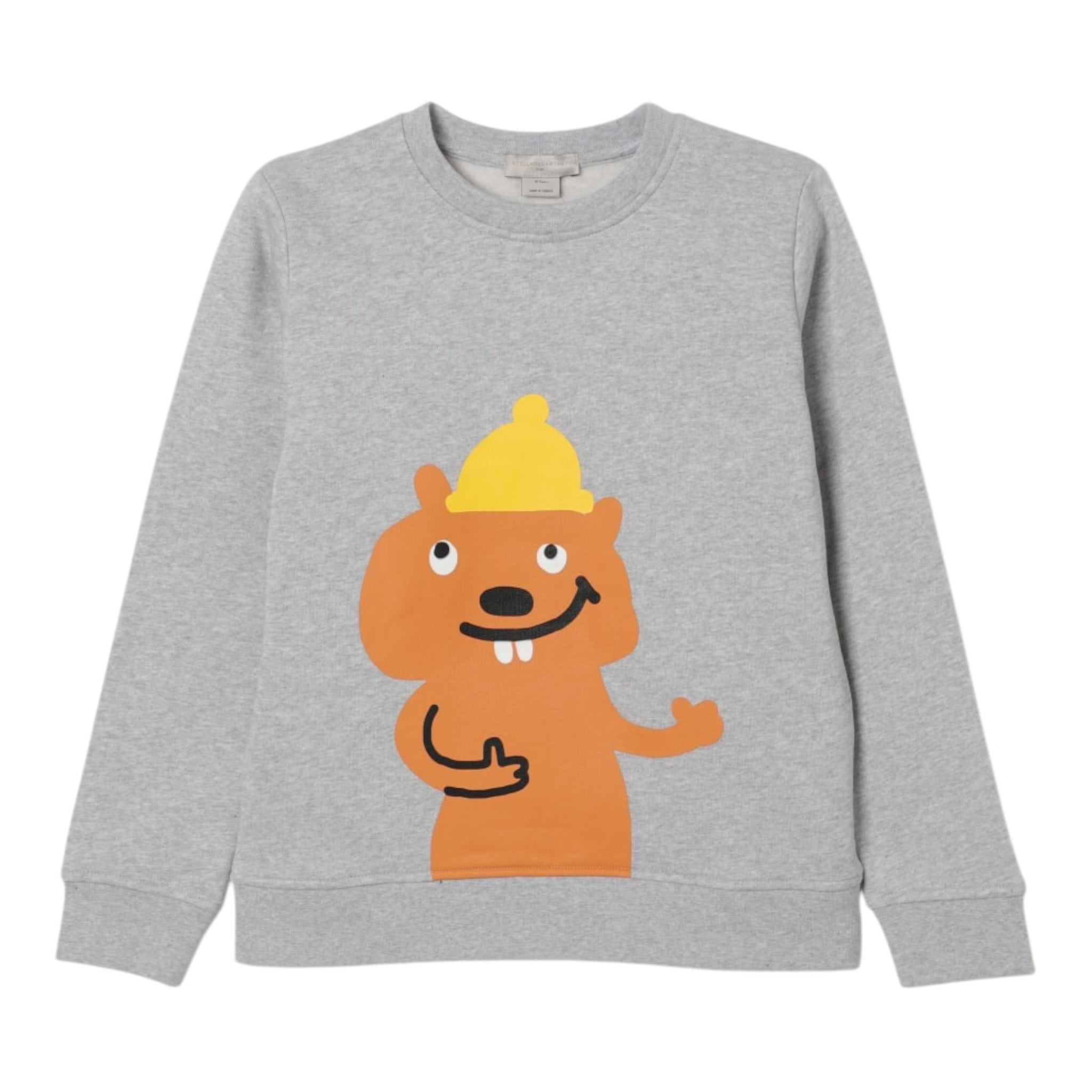 Stella Mccartney Felpa Chiusa Girocollo tinta unita con Stampa Grigio per Bambino TX4S20J GRIGIO STELLA McCARTNEY 