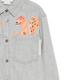 Stella Mccartney Camicia Manica Lunga tinta unita con Stampe Grigio per Neonato TX5P10 GRIGIO STELLA McCARTNEY 