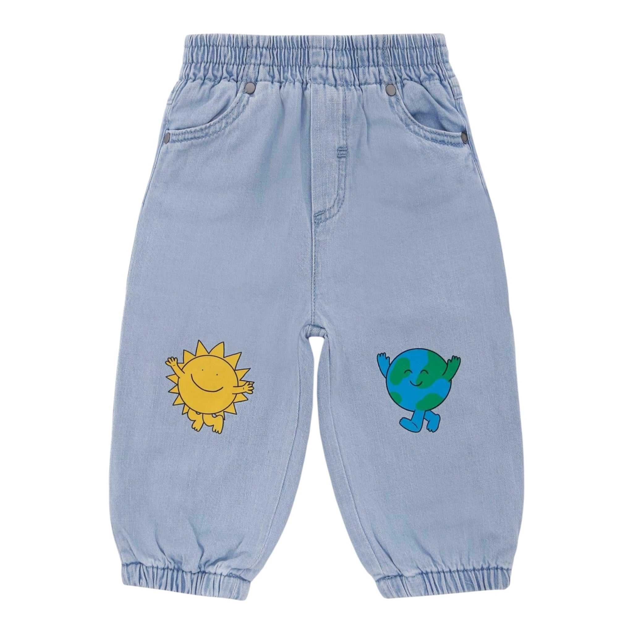 Stella Mccartney Jeans tinta unita con Elastico In Vita Azzurro per Bambino TX6520J AZZURRO STELLA McCARTNEY 