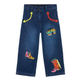 Stella Mccartney Jeans tinta unita con Stampe Blu per Bambina TX6B90 BLU STELLA McCARTNEY 