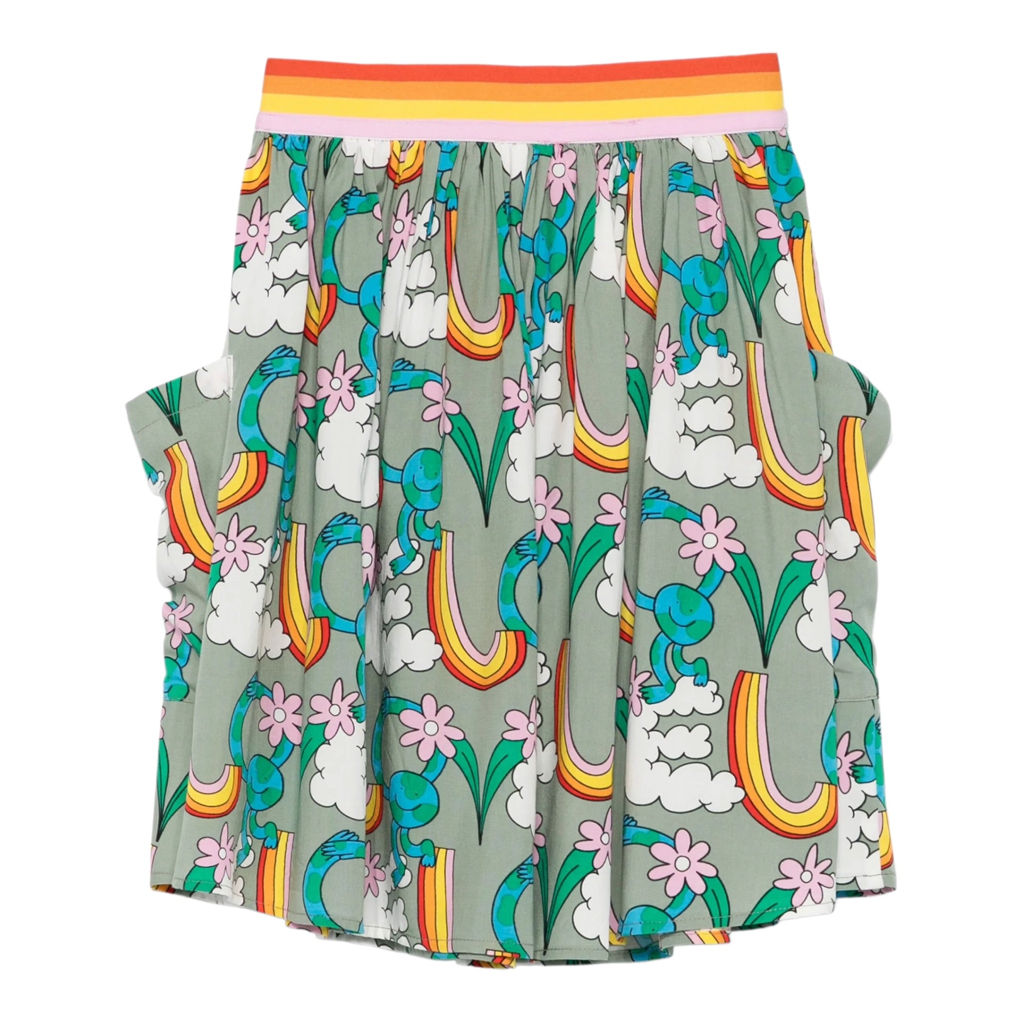 Stella Mccartney Gonna Stampa Fantasia con Elastico In Vita Verde per Bambina TX7A21 VERDR STELLA McCARTNEY 