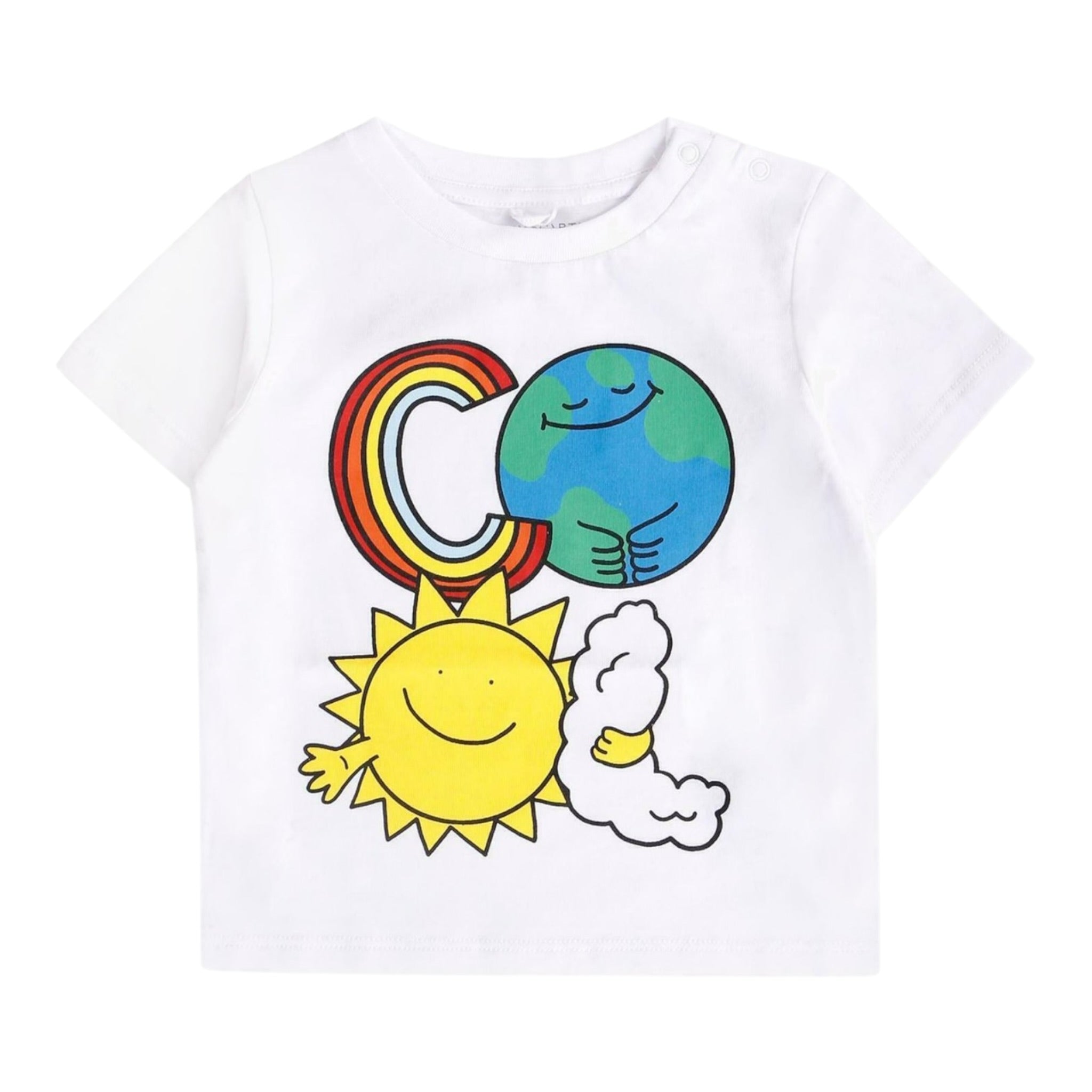 Stella Mccartney T-Shirt Girocollo tinta unita con Stampa Bianco per Bambino TX8521 BIANCO STELLA McCARTNEY 