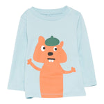 Stella Mccartney Shirt Girocollo tinta unita con Stampa Azzurro per Neonato TX8600 AZZURRO STELLA McCARTNEY 