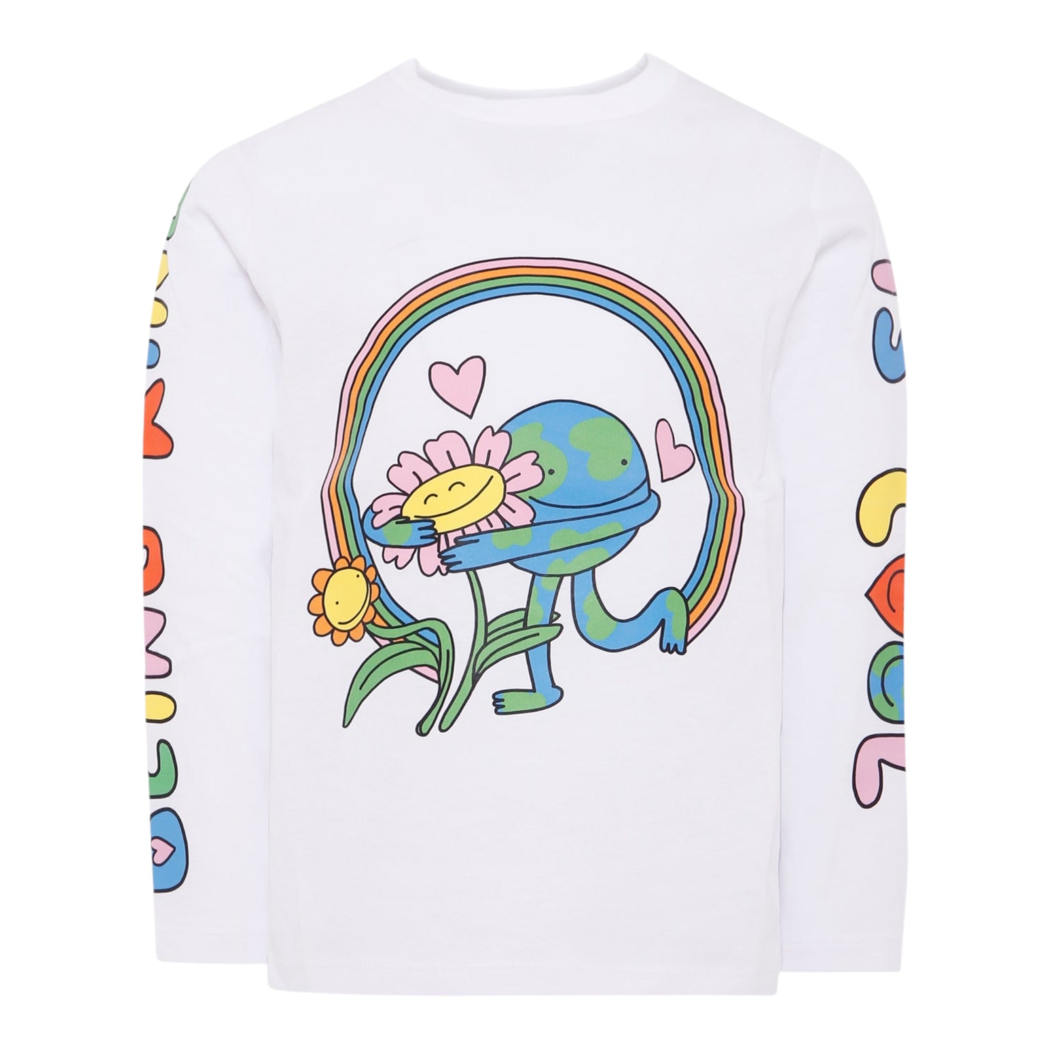 Stella Mccartney Shirt Girocollo tinta unita con Stampe Bianco per Bambina TX8A61X BIANCO STELLA McCARTNEY 