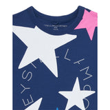 Stella Mccartney T-Shirt Girocollo tinta unita con Stampa Stelle Blu per Bambina TX8B41 BLU STELLA McCARTNEY 