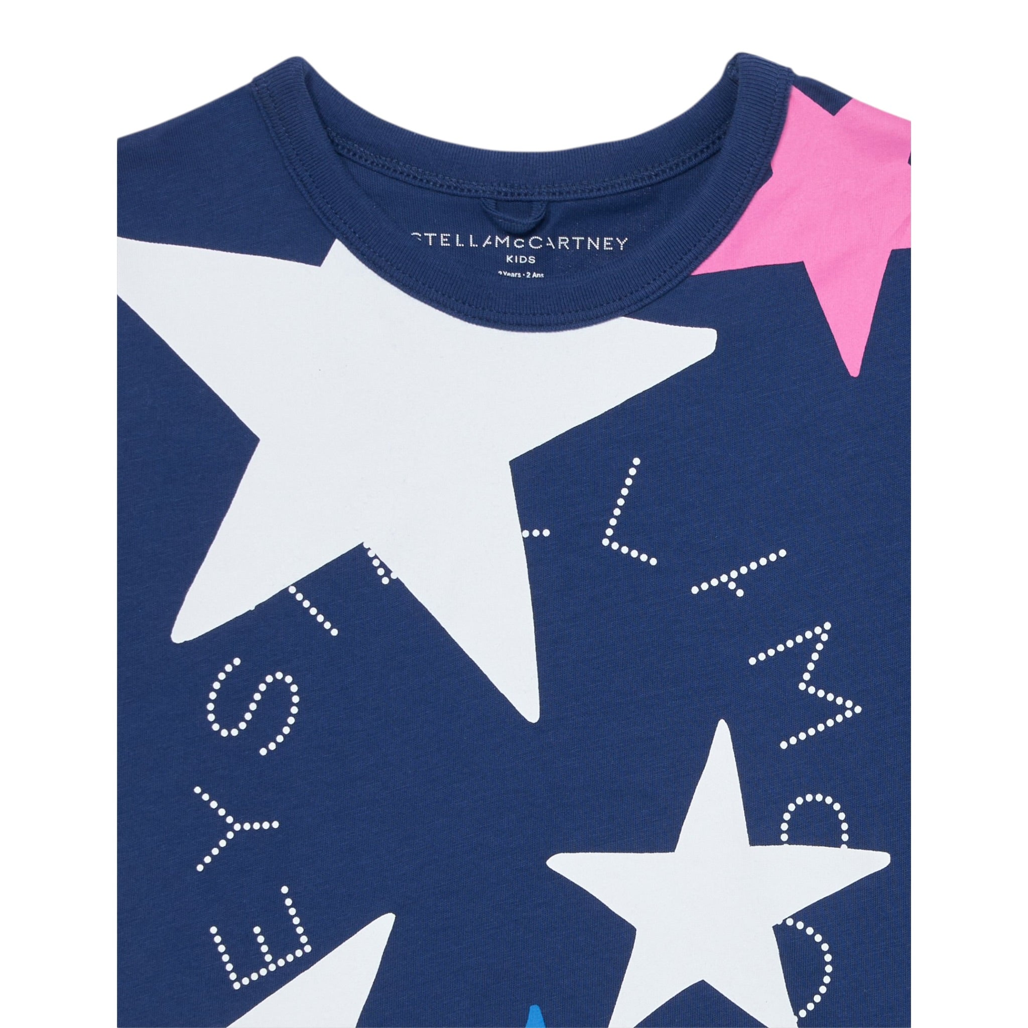 Stella Mccartney T-Shirt Girocollo tinta unita con Stampa Stelle Blu per Neonata TX8B41N BLU STELLA McCARTNEY 