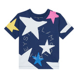 Stella Mccartney T-Shirt Girocollo tinta unita con Stampa Stelle Blu per Neonata TX8B41N BLU STELLA McCARTNEY 