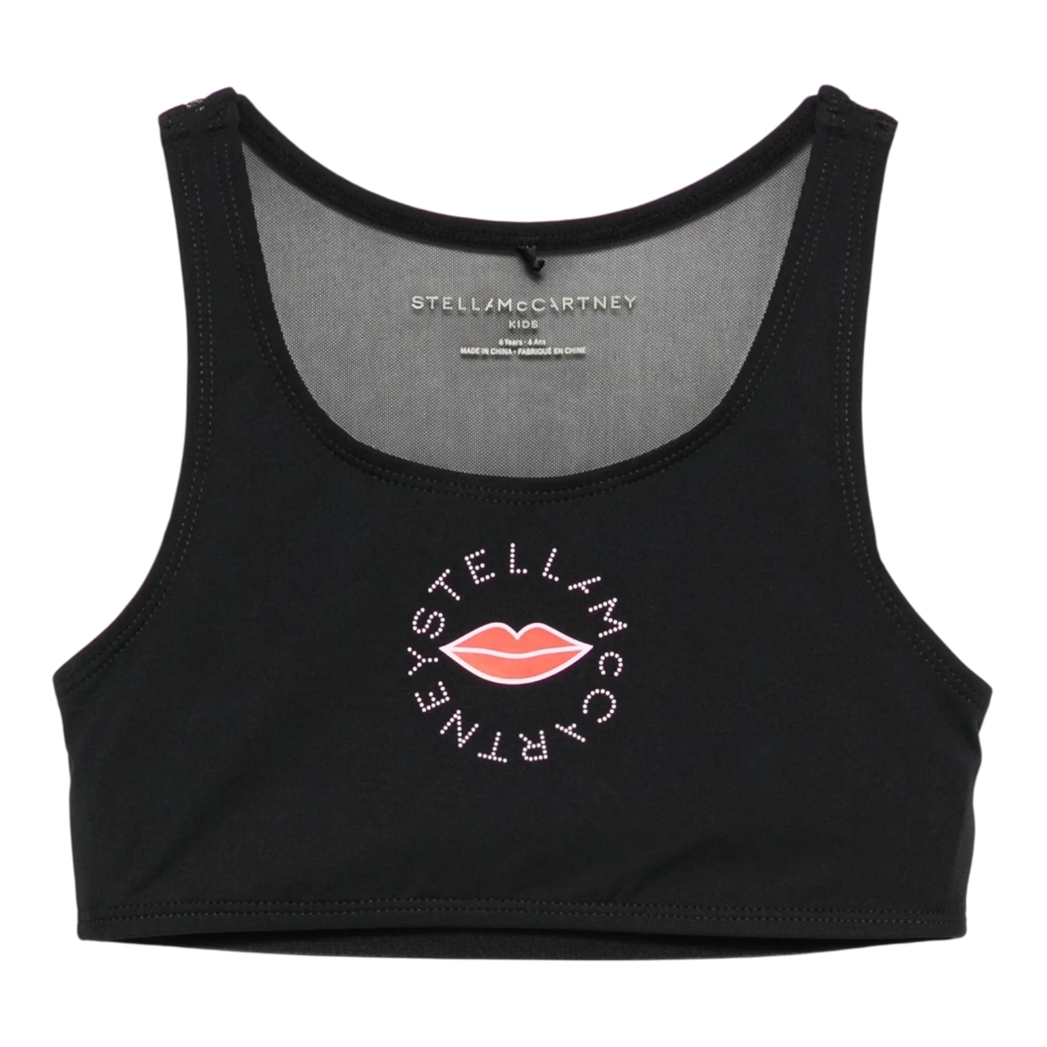 Stella Mccartney Top Giromanica tinta unita con Stampa Nero per Bambina TX8D32 NERO STELLA McCARTNEY 
