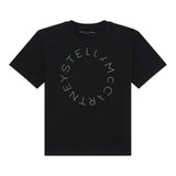 Stella Mccartney T-Shirt Girocollo tinta unita con Logo Nero per Bambino TX8S01 NERO STELLA McCARTNEY 