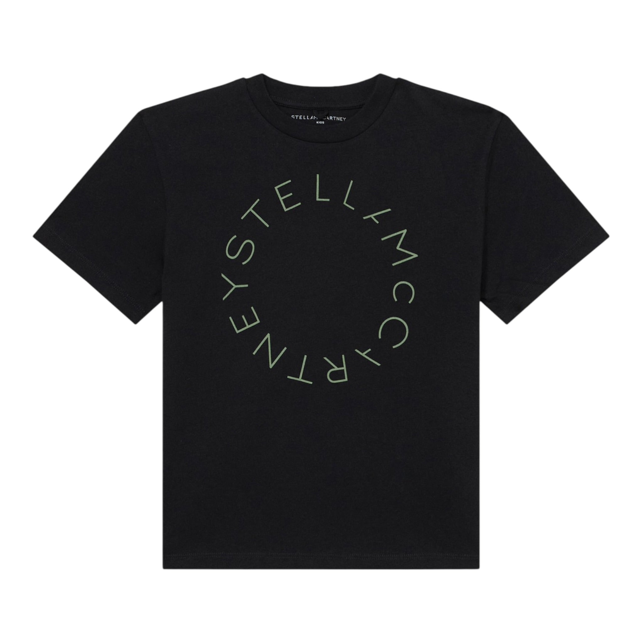 Stella Mccartney T-Shirt Girocollo tinta unita con Logo Nero per Bambino TX8S01 NERO STELLA McCARTNEY 