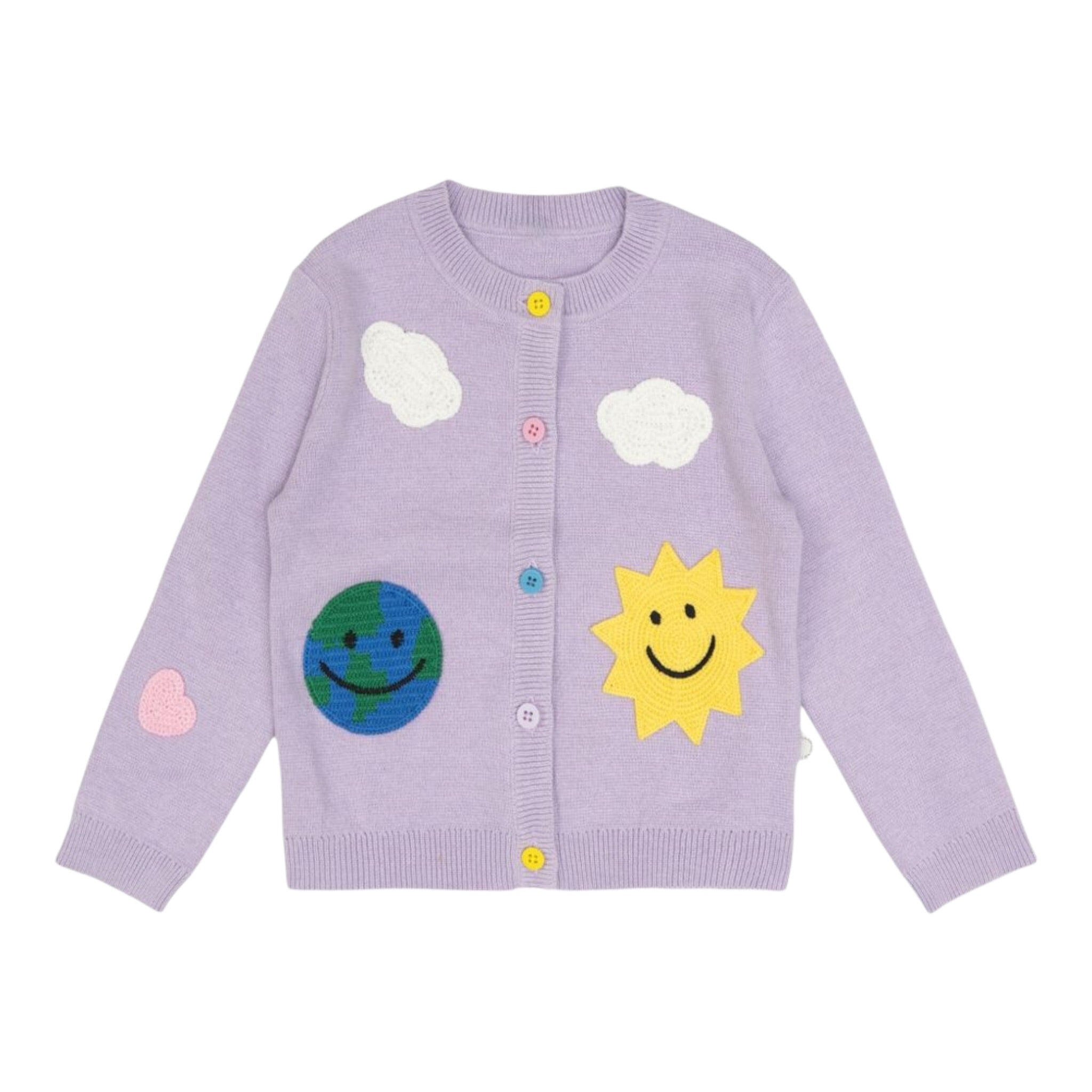Stella Mccartney Cardigan tinta unita con Ricami Lilla per Neonata TX9000 LILLA STELLA McCARTNEY 