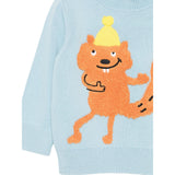 Stella Mccartney Maglia Girocollo tinta unita con Ricami Azzurro per Neonato TX9P60N AZZURRO STELLA McCARTNEY 