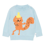 Stella Mccartney Maglia Girocollo tinta unita con Ricami Azzurro per Neonato TX9P60N AZZURRO STELLA McCARTNEY 