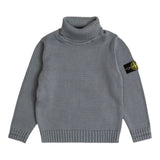 Stone Island Maglia tinta unita con Logo E Collo Alto Grigio per Bambino K2S165100018 GRIGIO STONE ISLAND 