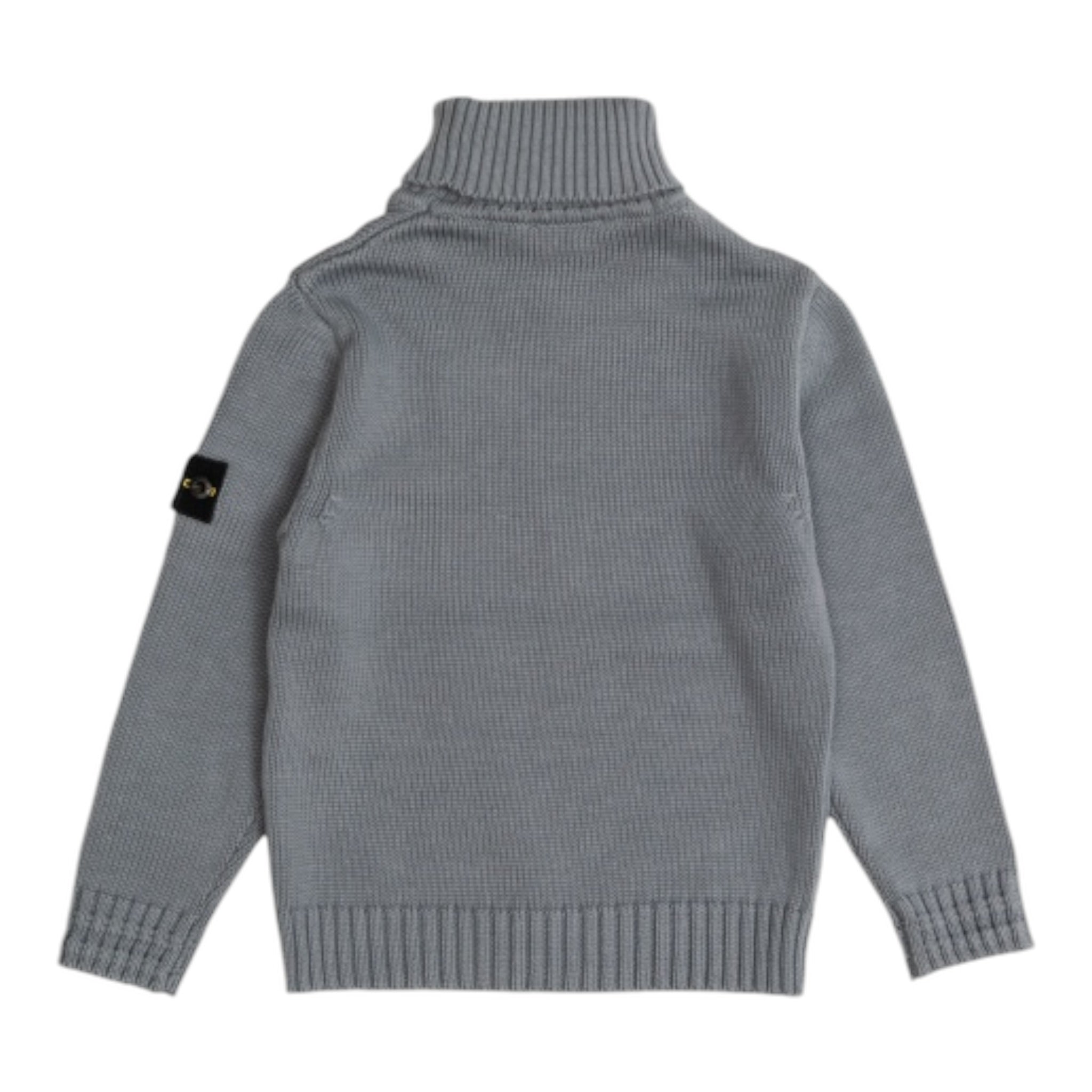 Stone Island Maglia tinta unita con Logo E Collo Alto Grigio per Bambino K2S165100018 GRIGIO STONE ISLAND 