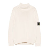 Stone Island Maglia tinta unita con Logo E Collo Alto Panna per Bambino K2S165100018 PANNA STONE ISLAND 