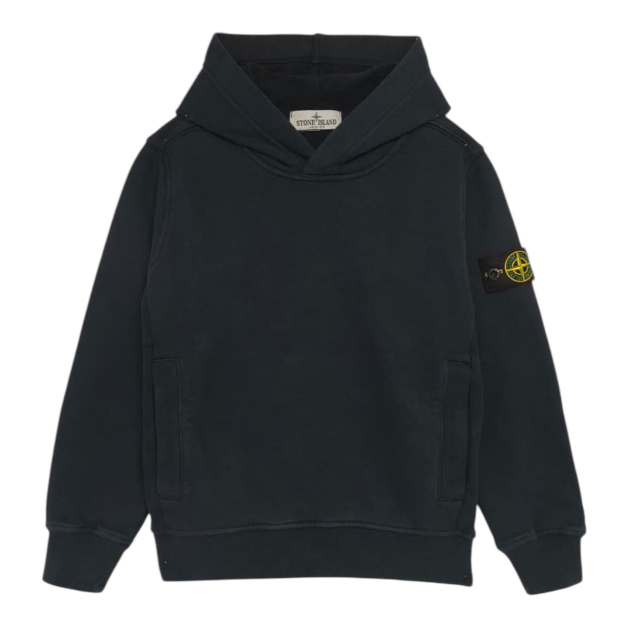 Stone Island Felpa tinta unita con Cappuccio Blu per Bambino K2S166100004 BLU STONE ISLAND 