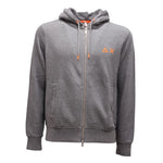 Sun68 Felpa tinta unita con Cappuccio Stampa E Zip Grigio per Bambino F41317 GRIGIO SUN68 