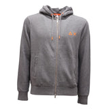 Sun68 Felpa tinta unita con Cappuccio Stampa E Zip Grigio per Bambino F41317 GRIGIO SUN68 