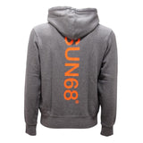 Sun68 Felpa tinta unita con Cappuccio Stampa E Zip Grigio per Bambino F41317 GRIGIO SUN68 