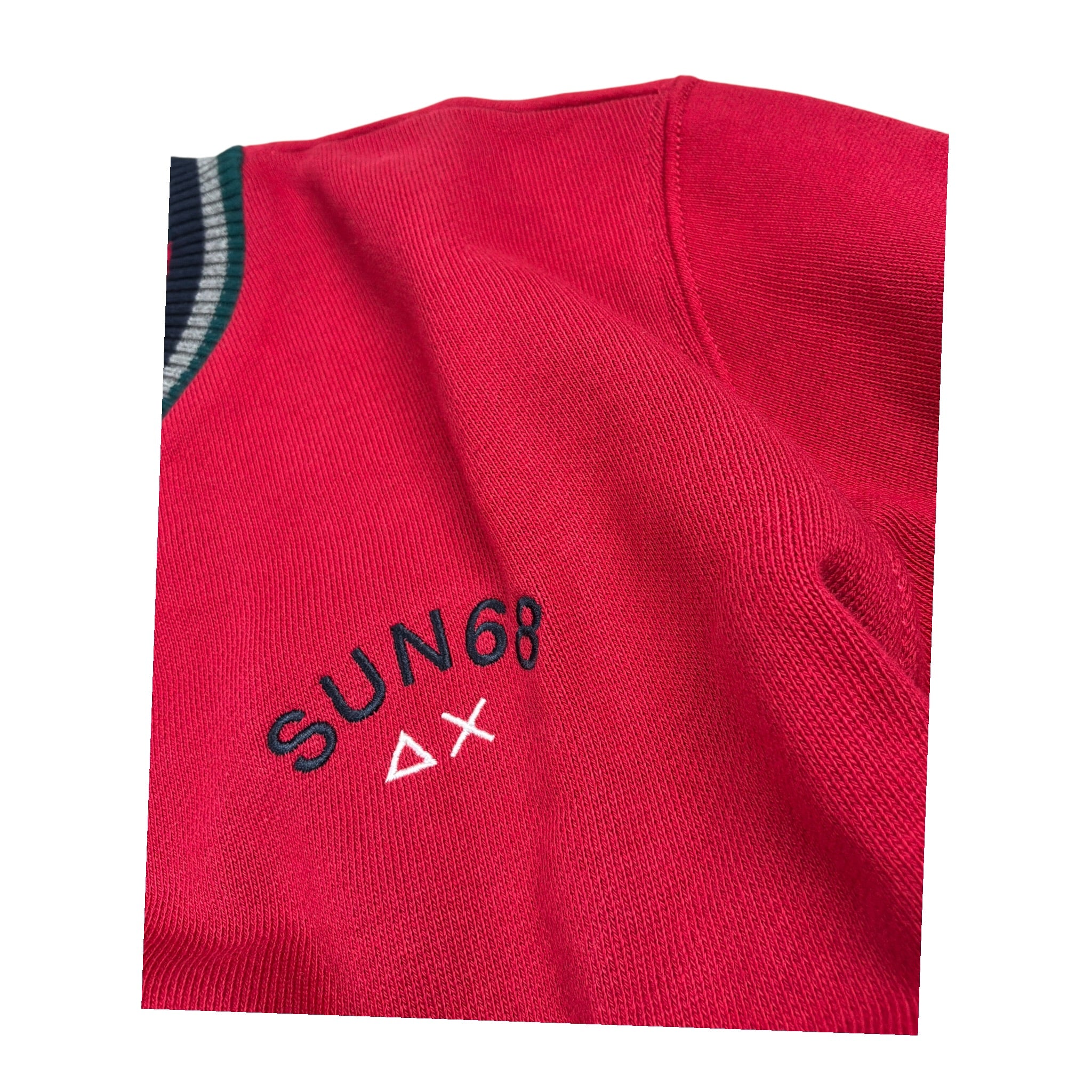 Sun68 Felpa Girocollo tinta unita con Stampa Bordeaux per Bambino F42318 BORDEAUX SUN68 