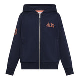 Sun68 Felpa tinta unita con Zip E Cappuccio Blu per Neonato F45331N BLU SUN68 