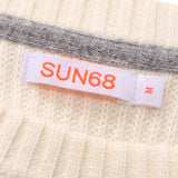 Sun68 Maglia Girocollo tinta unita con Logo Panna per Bambino K42342 PANNA SUN68 