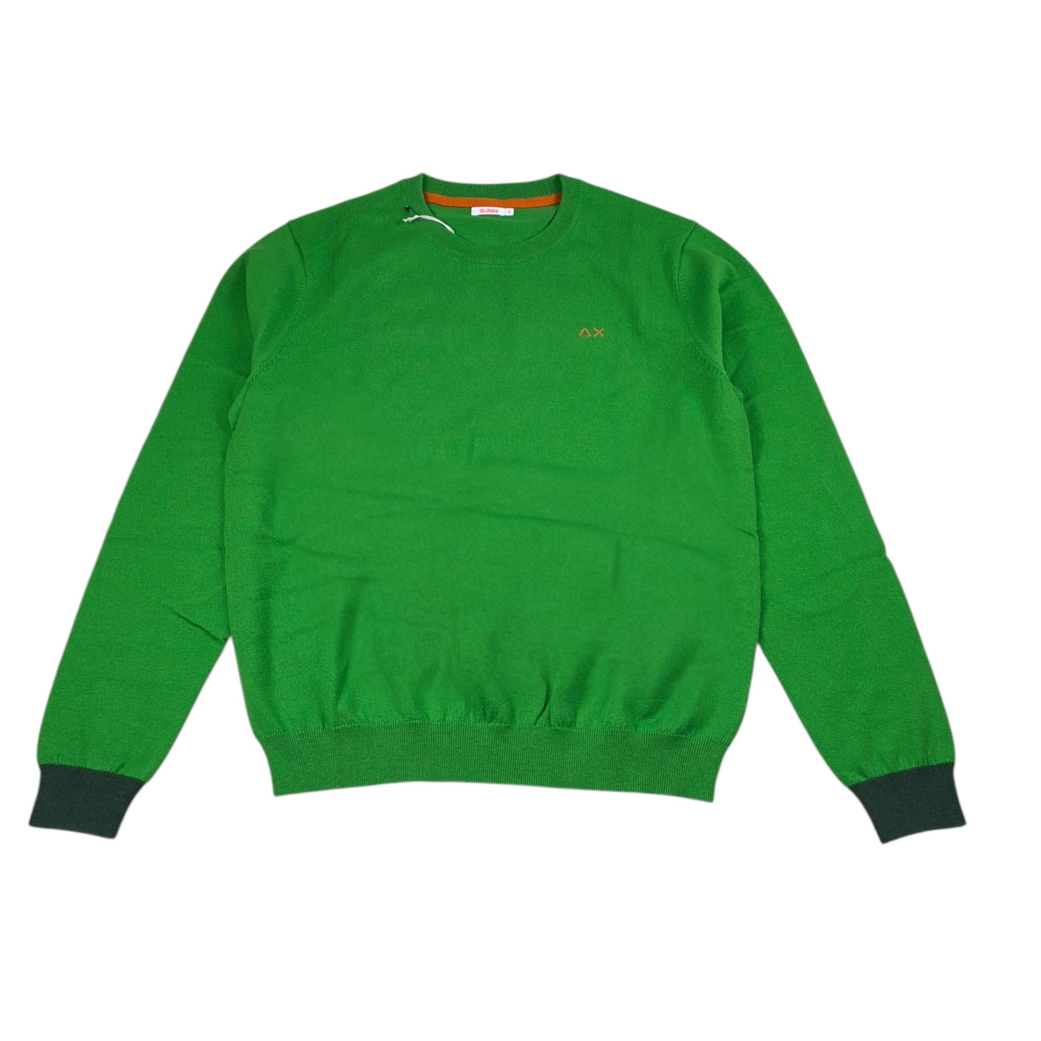 Sun68 Maglia tinta unita Girocollo Verde per Bambino K44327 VERDE SUN68 