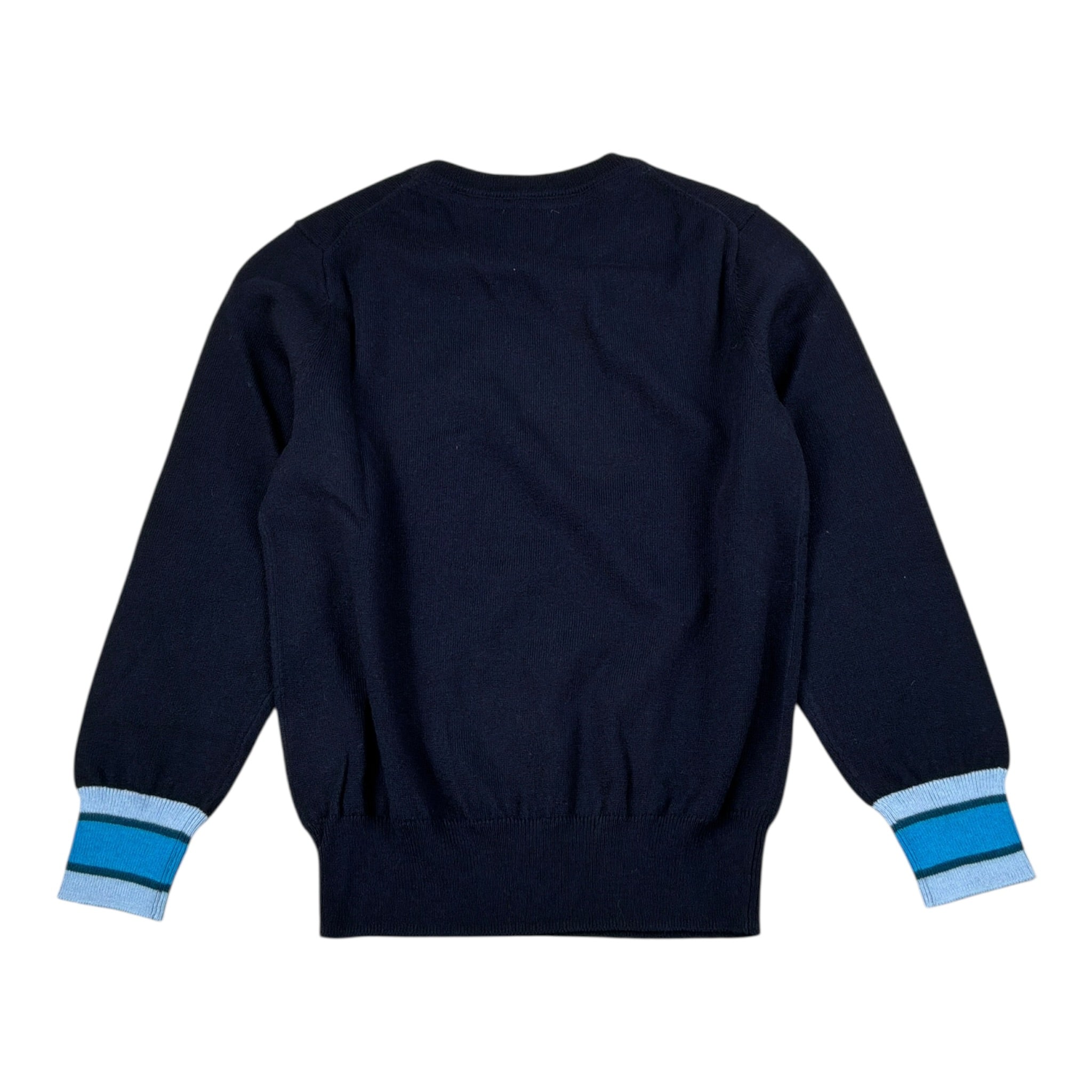 Sun68 Maglia tinta unita Girocollo con Logo Blu per Bambino K44329 BLU SUN68 