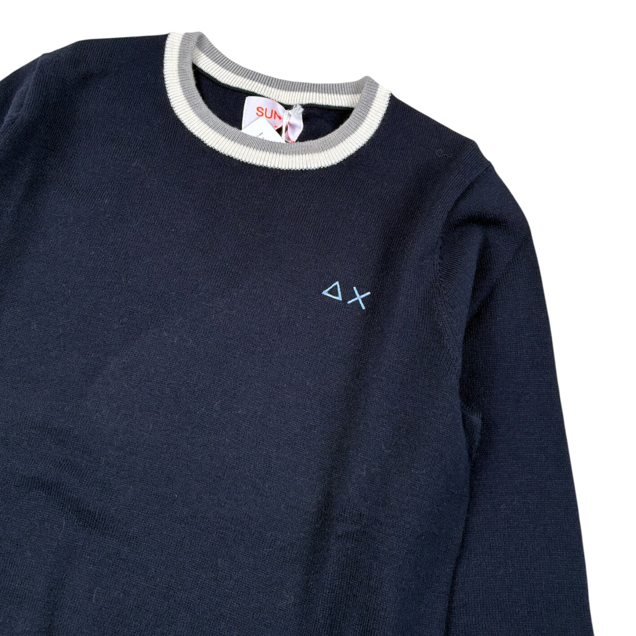 Sun68 Maglia tinta unita Girocollo con Logo Blu per Bambino K45345 BLU SUN68 