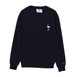 Sun68 Maglia Girocollo tinta unita con Ricamo Snoopy Blu per Bambino K45350X BLU SUN68 