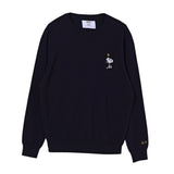 Sun68 Maglia Girocollo tinta unita con Ricamo Snoopy Blu per Bambino K45350X BLU SUN68 